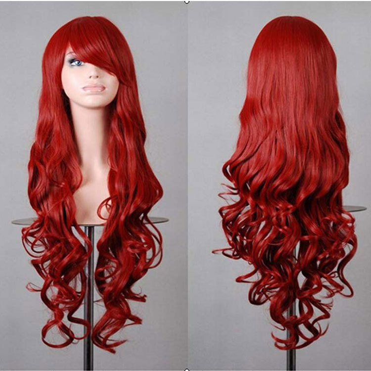 European and American Popular Color Wig Harajuku Style 80cm Long Curly Hair Cosplay Anime Wig Cheap Wholesale