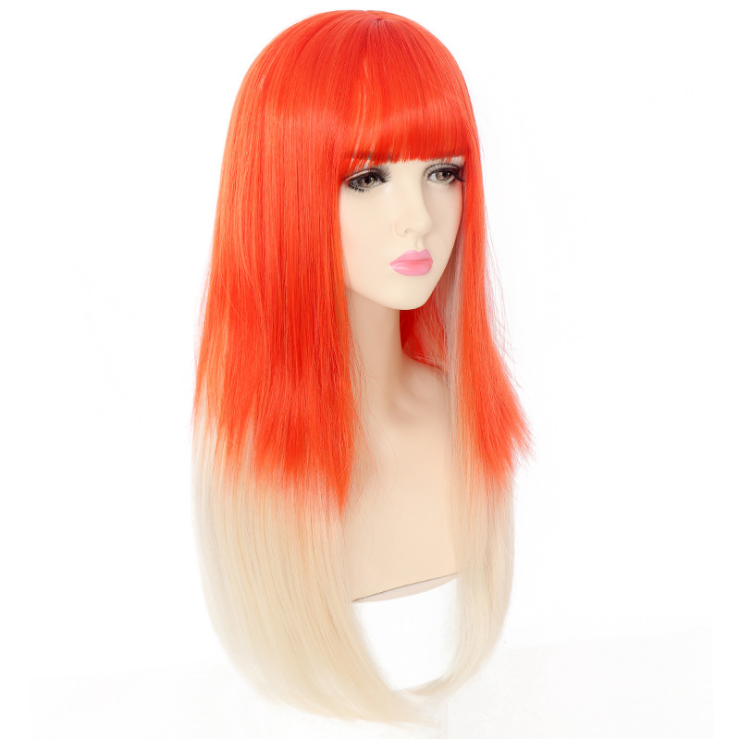 Inner Buckle Long Straight Hair Lolita Harajuku Tide Wig Women&#039;s Long Hair Natural Full Head Hair Dyed round Face Internet Celebrity Realistic