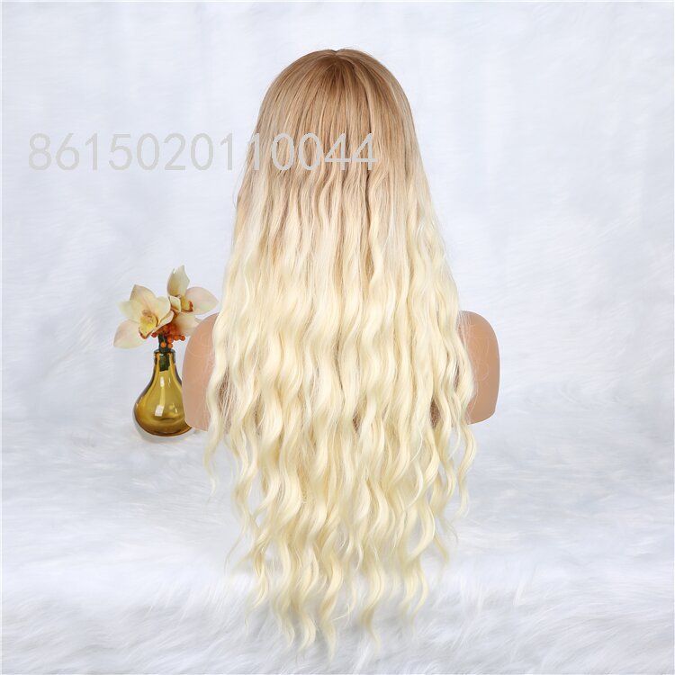 European and American Style Wig Bangs Corn Curler Long Curly Hair Small Curls Long Curly Hair Golden Wig Dyed Hot Wig Head Cover European and American Style Wig Bangs Corn Curler Long Curly Hair Small Curls Long Curly Hair Golden Wig Dyed Hot Wig Head Cover