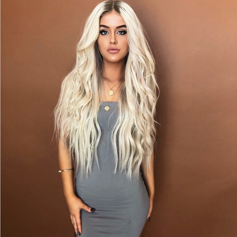 AliExpress Hot Selling European and American Dyed Wig Middle Length Large Wavy Long Curly Hair Rose Net High-Temperature Fiber Micro-Roll Spot AliExpress Hot Selling European and American Dyed Wig Middle Length Large Wavy Long Curly Hair Rose Net High-Temperature Fiber Micro-Roll Spot