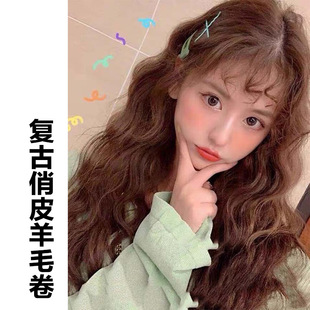 Color EarHanging Dyed Long Straight Hair Highlighting Gradient OnePiece Hair Extension Seamless Invisible Wig Set