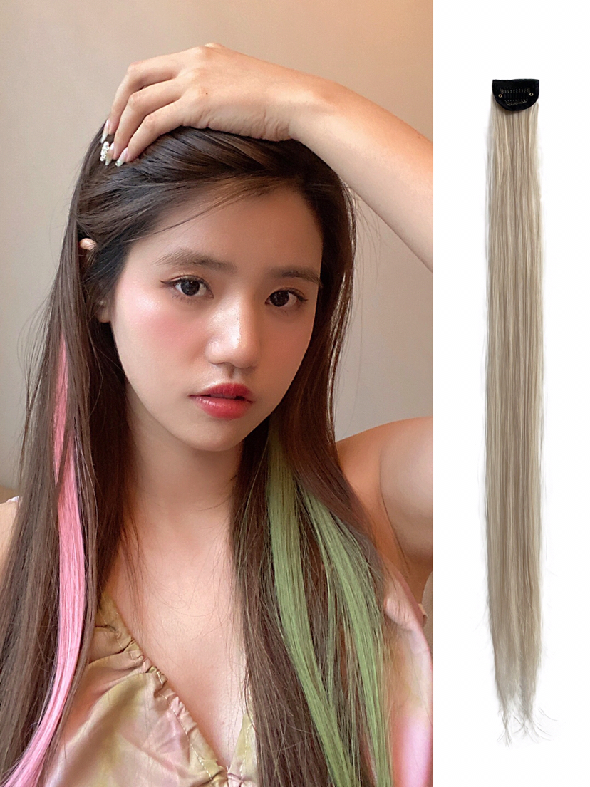 Colorful Ear-Hanging Dyed Wig Set Seamless One-Piece Hairpin Girl Side Clip Japanese and Korean Hair Accessories 2021 Head Accessories