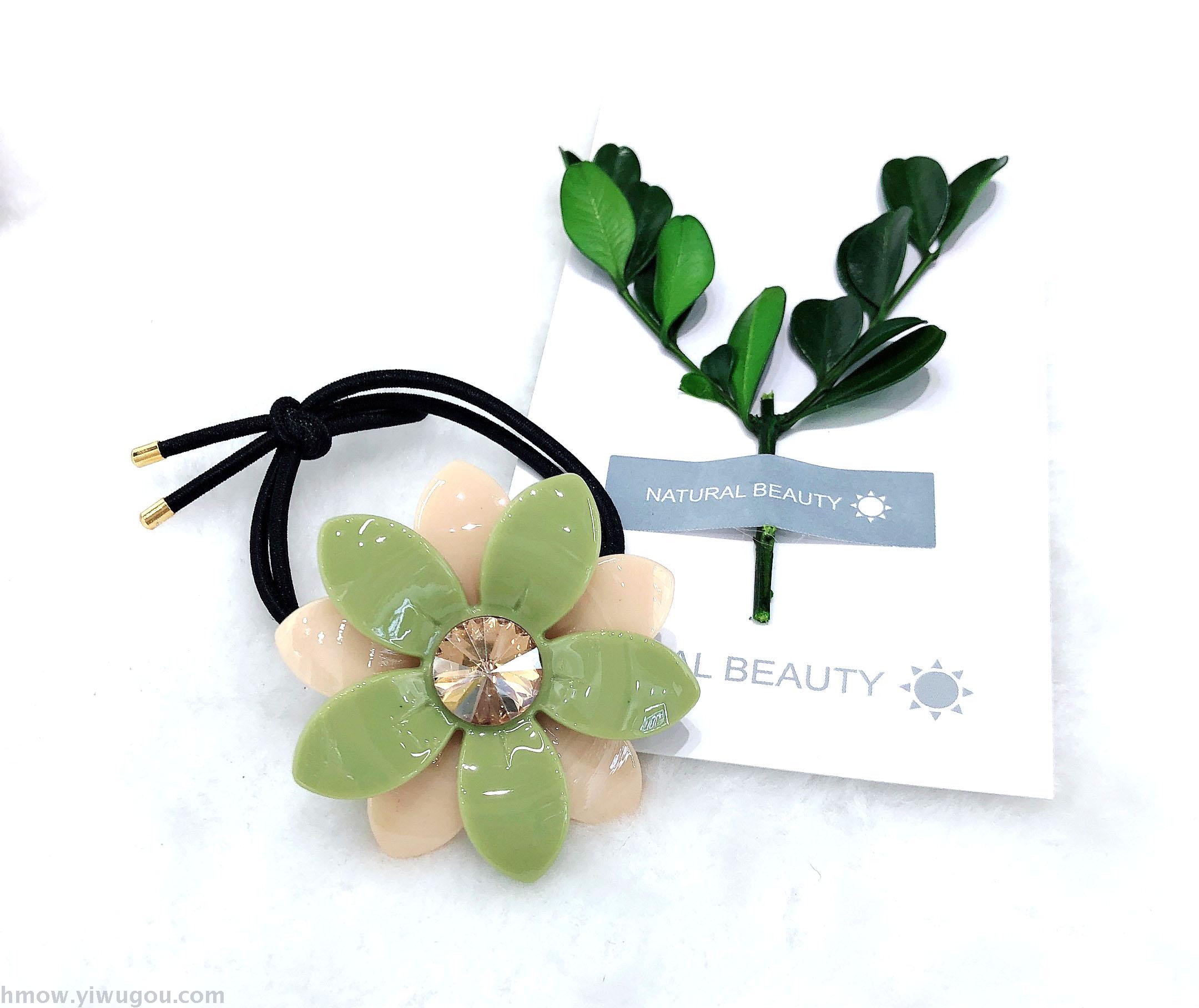 Flower hair rope South Korea Simple temperament hair ring girl Joker fascinate hair band hair hoop blonde buttons