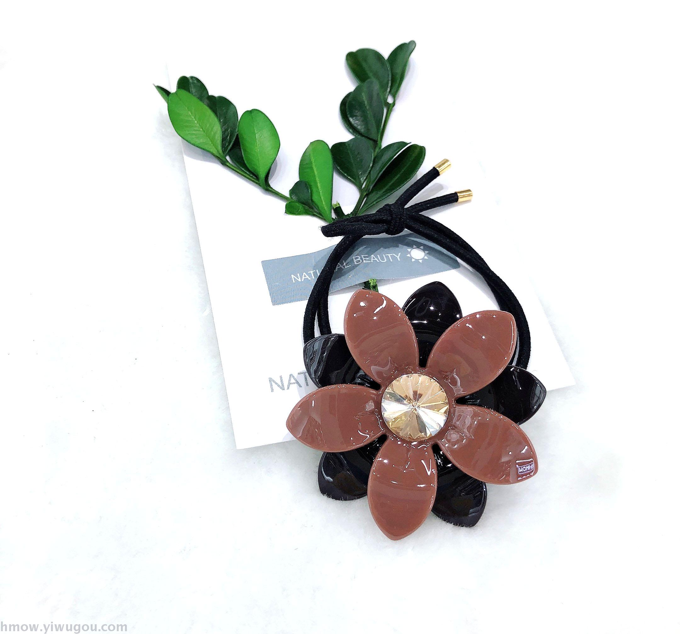 Flower hair rope South Korea Simple temperament hair ring girl Joker fascinate hair band hair hoop blonde buttons