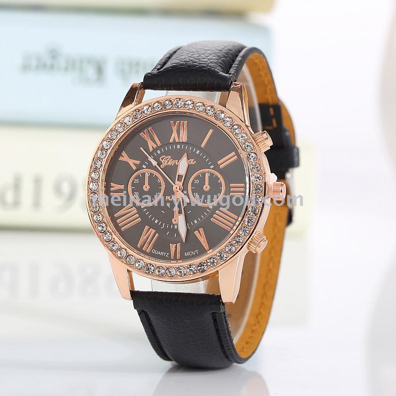 Blonde candy color Geneva double level watch three diamond students table
