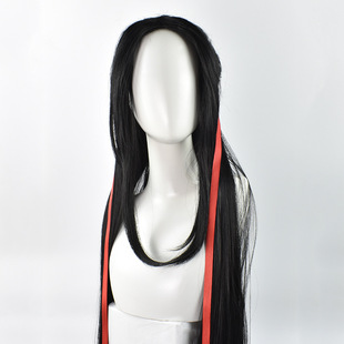 Ghost Blade Cosplay Wig Anime Stove Door Nezuko Fake Fur Exquisite Dyed Gradient Long Curly Hair Currently Available