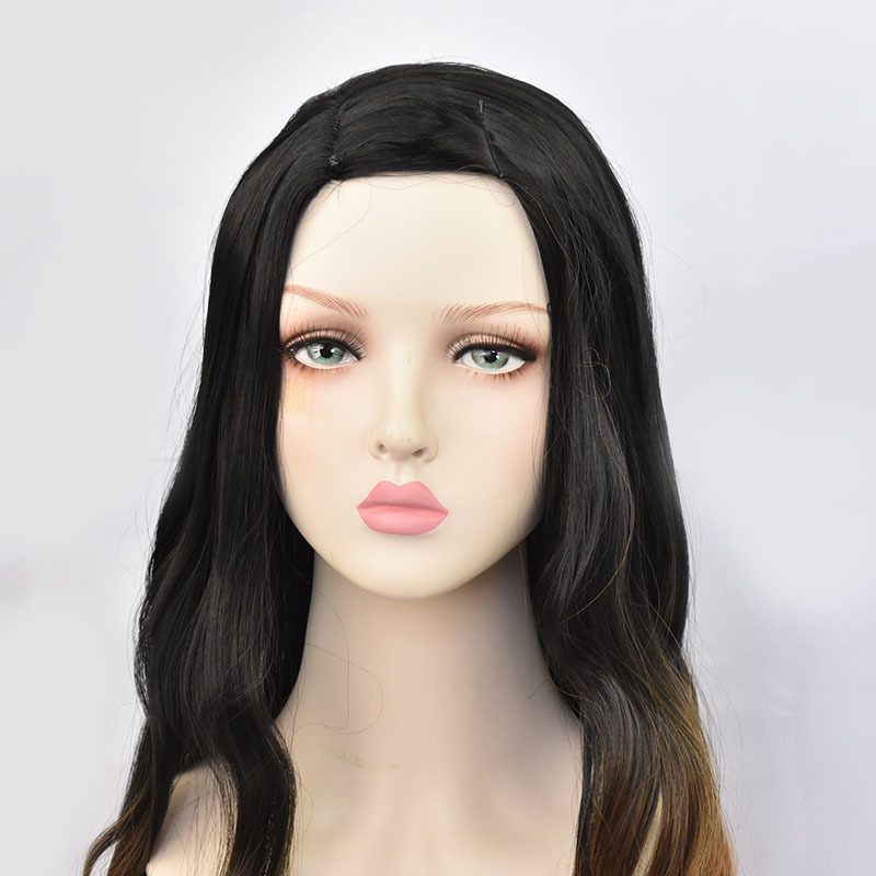 Ghost Blade Cosplay Wig Anime Stove Door Nezuko Fake Fur Exquisite Dyed Gradient Long Curly Hair Currently Available