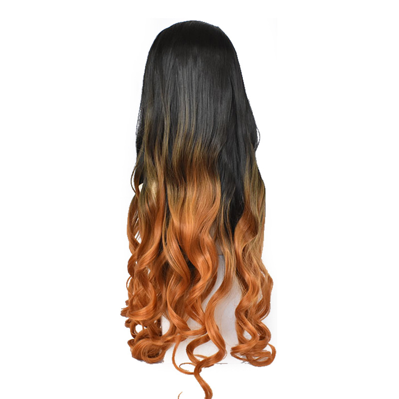 Ghost Blade Cosplay Wig Anime Stove Door Nezuko Fake Fur Exquisite Dyed Gradient Long Curly Hair Currently Available