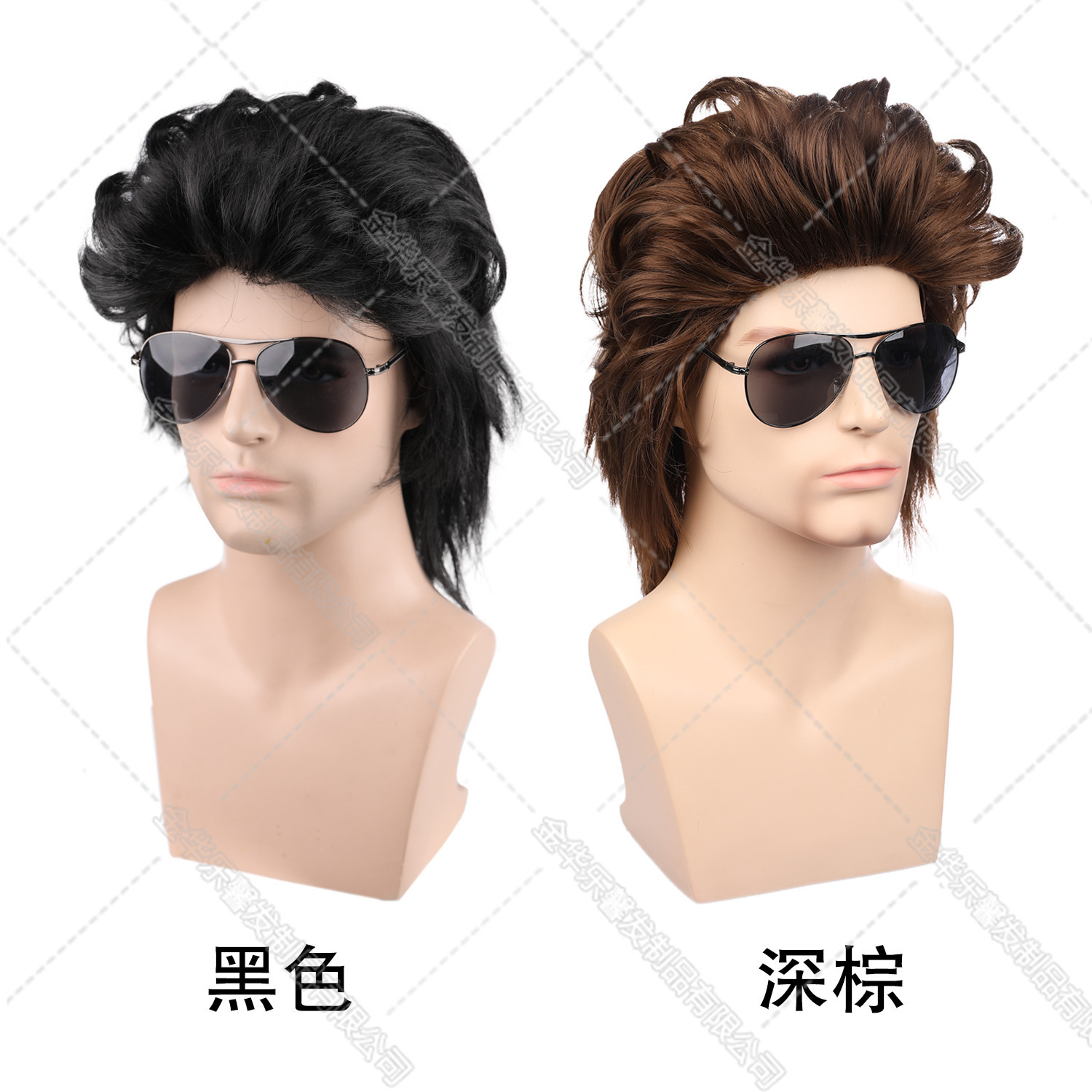 New Product BestSelling Wig Men&#039;s Short Curly Hair Dyed Rose Net Wig Sheath Currently Available Whole