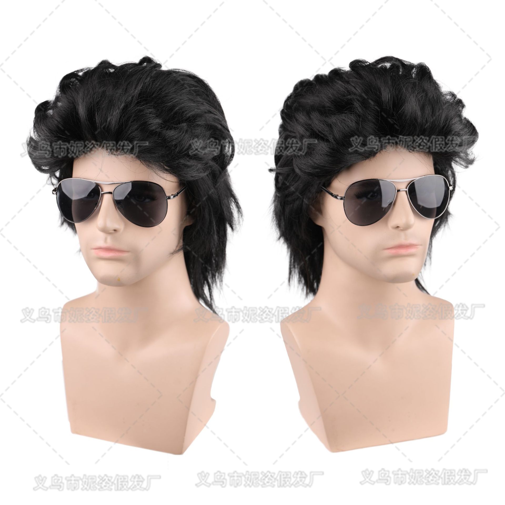 New Product BestSelling Wig Men's Short Curly Hair Dyed Rose Net Wig Sheath Currently Available Whole