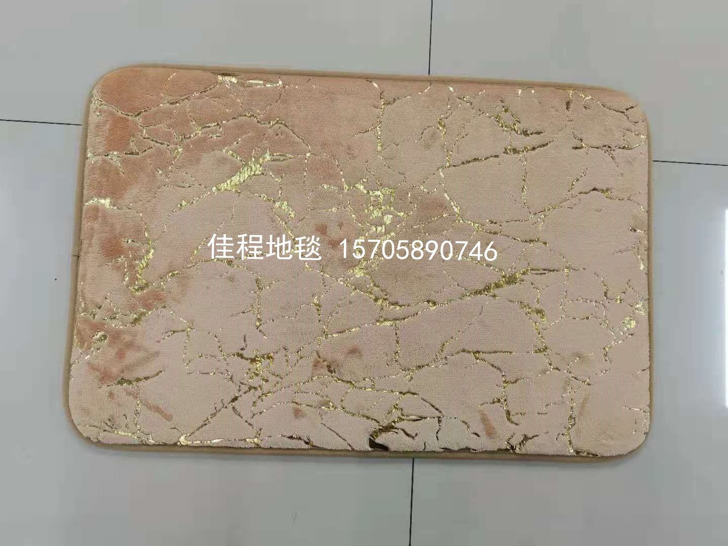 New Flannel Gilding Floor Mat Blonde Velvet Floor Mat Door Mat Non-Slip Mat Golden Crack Floor Mat
