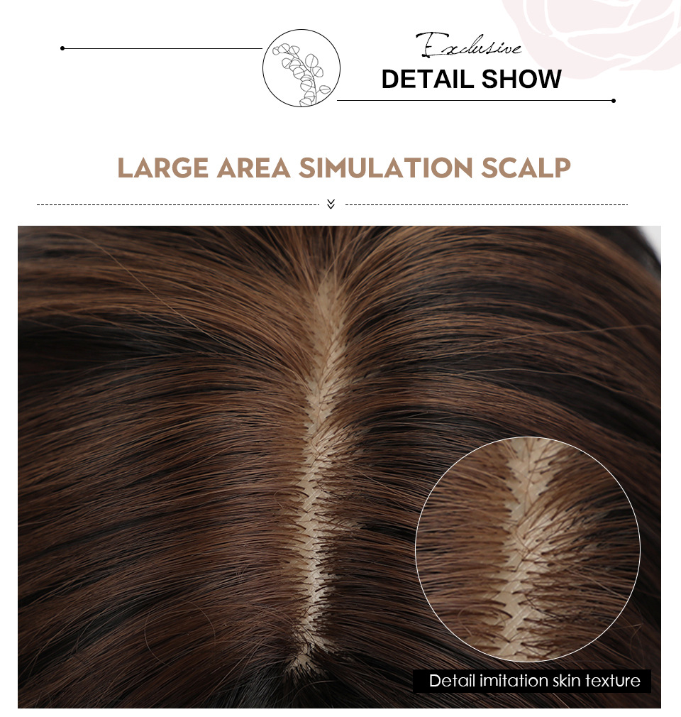 Emmor European and American Style Wig Medium Gradient Blonde Long Straight Women Wig Cosplay Party Daily Chemical Fiber Hair