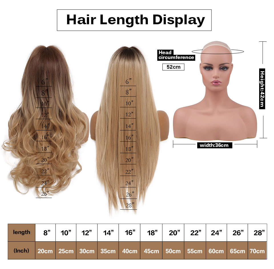 Emmor European and American Style Wig Medium Gradient Blonde Long Straight Women Wig Cosplay Party Daily Chemical Fiber Hair