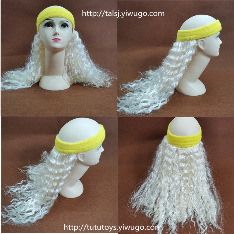 Sports head with wig fan wig river boy wig dreadlocks blonde curls wig custom made