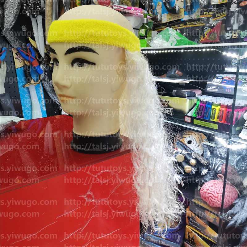 Sports head with wig fan wig river boy wig dreadlocks blonde curls wig custom made