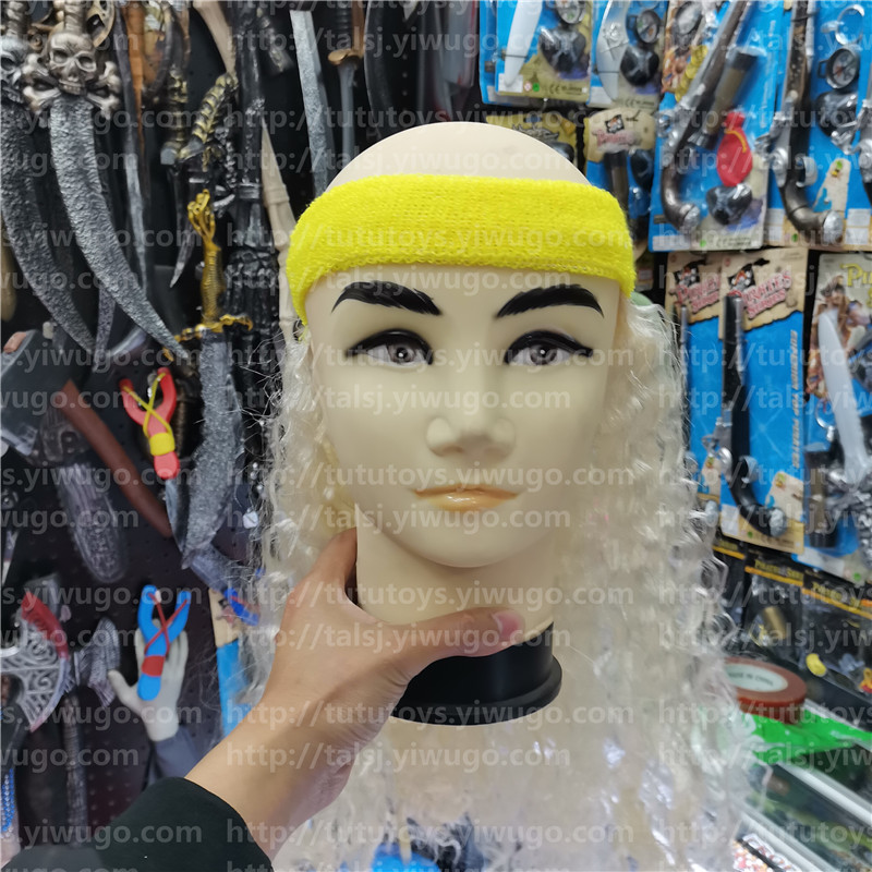 Sports head with wig fan wig river boy wig dreadlocks blonde curls wig custom made