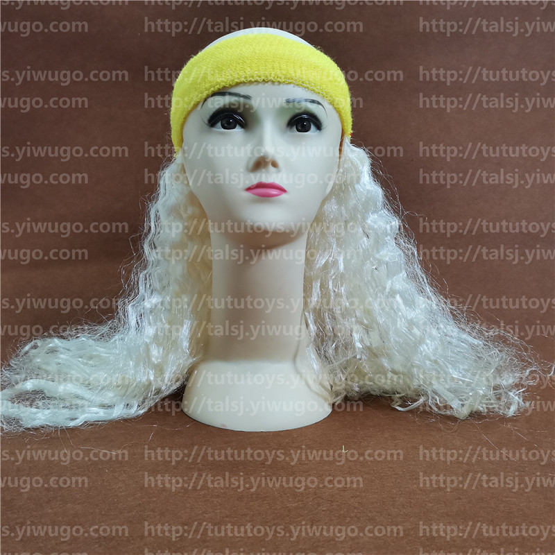 Sports head with wig fan wig river boy wig dreadlocks blonde curls wig custom made