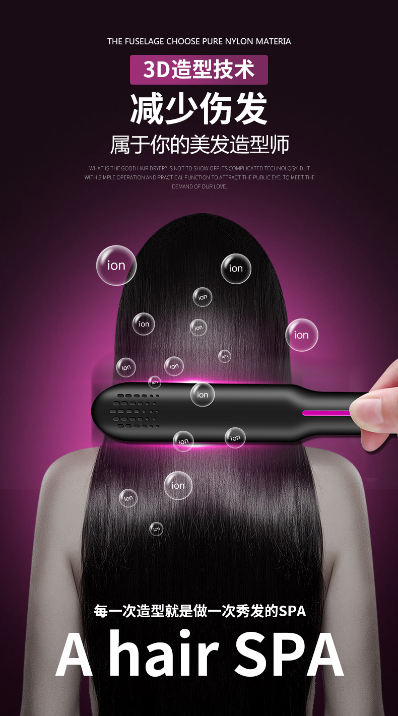 Curler Hair Straightener Straight Roll Dual-Purpose Hair Straightener Foreign Trade Wet and Dry Splint Cross-Border Hot Selling Perm Device