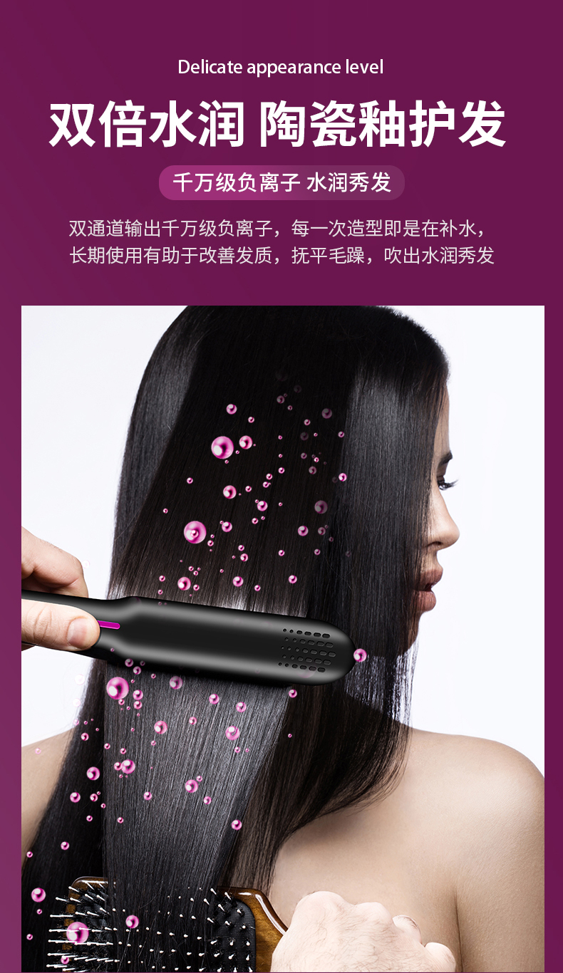 Curler Hair Straightener Straight Roll Dual-Purpose Hair Straightener Foreign Trade Wet and Dry Splint Cross-Border Hot Selling Perm Device