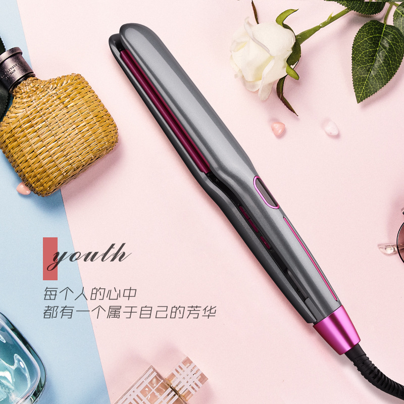 Cross-border e-commerce new infrared hair straightener anion hair splint violet liquid crystal wide plate straightener