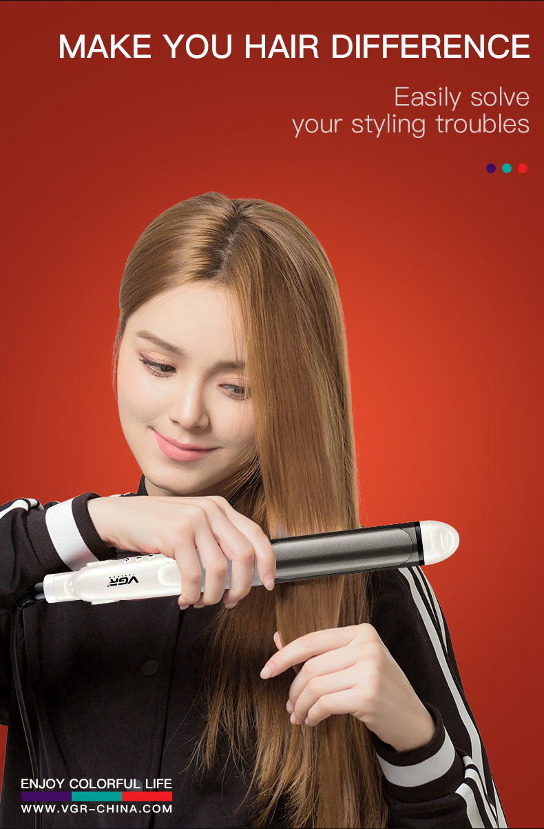 VGR V-558 2 in 1 hair straightener hair curler straightener professional hair heating iron
