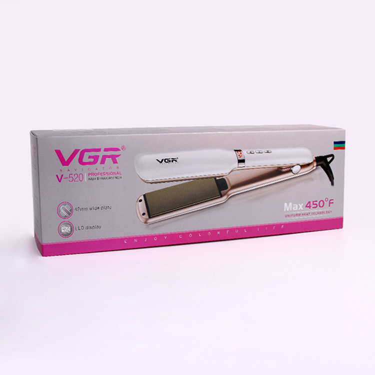 VGR-520 hair rod roll wet and dry dual-use straight hair splint liquid crystal ceramic hair straightener foreign trade