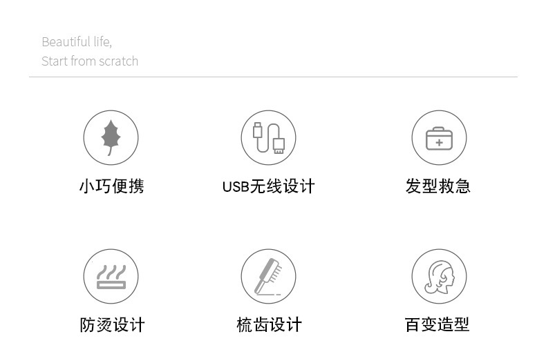 Cross-Border E-Commerce Hot-Selling Product USB Charging for Curling Or Straightening Electric Hairpin Hair Straightener Portable Mini Wireless Charging