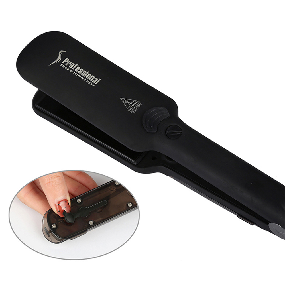 Cross-border e-commerce hot hair straightener steam infrared hair splint wet and dry wide plate perm