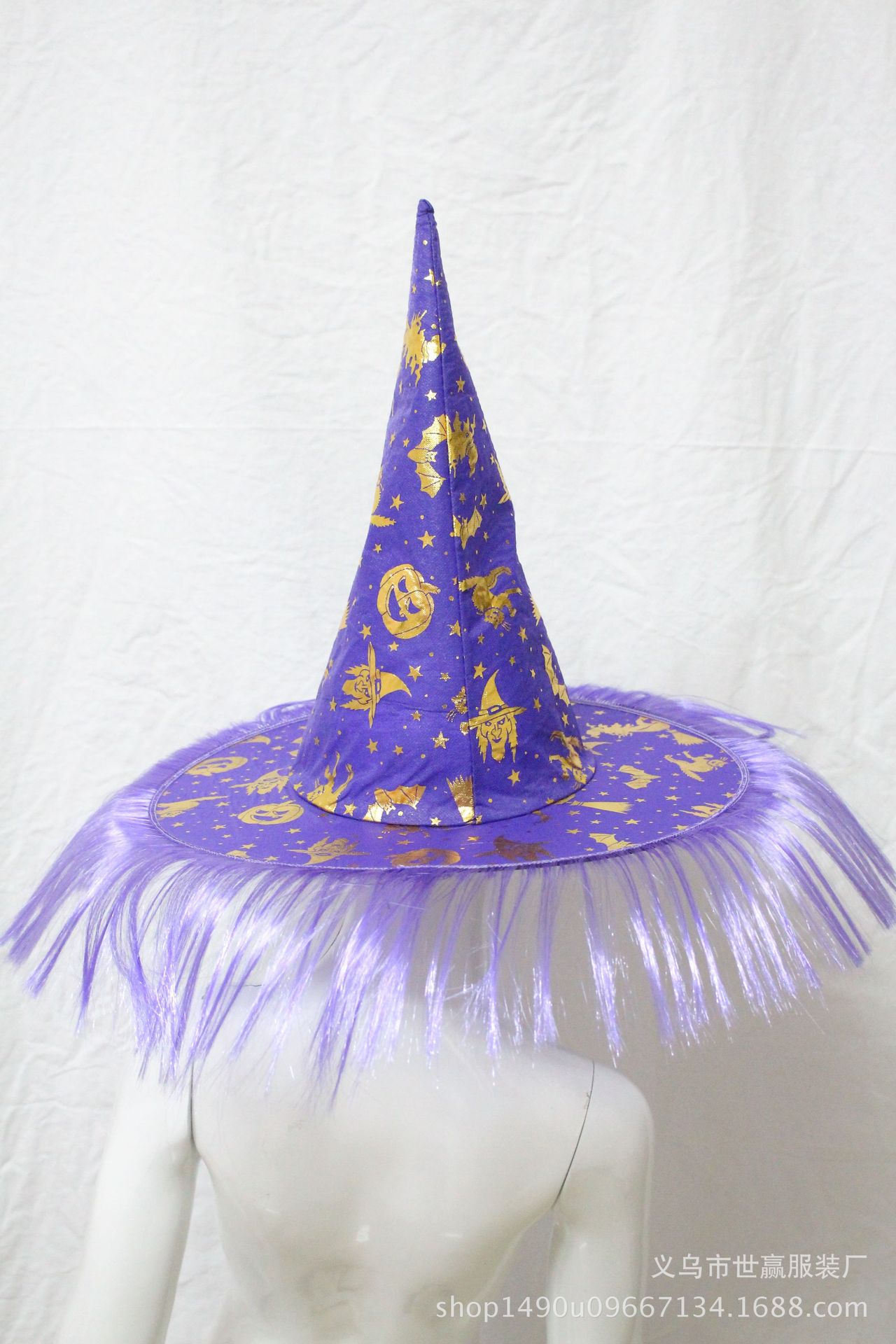 The Halloween wig hat wizard Cosplay adult children's hat performing party props. The Halloween wig hat wizard Cosplay adult children's hat performing party props.
