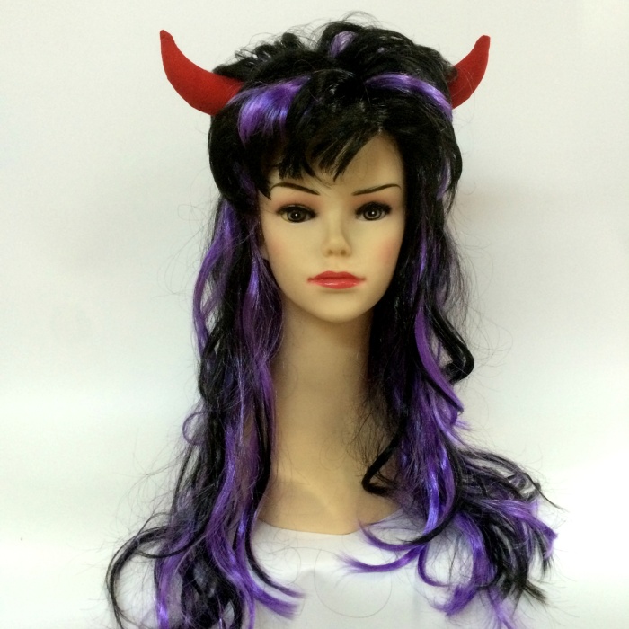 Halloween wig Ox horn curly hair wig