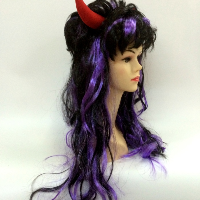 Halloween wig Ox horn curly hair wig