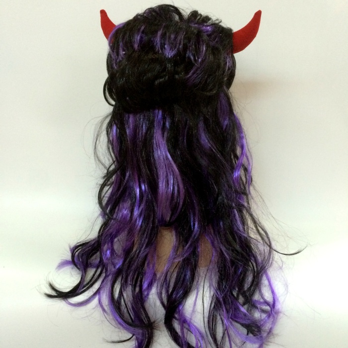 Halloween wig Ox horn curly hair wig