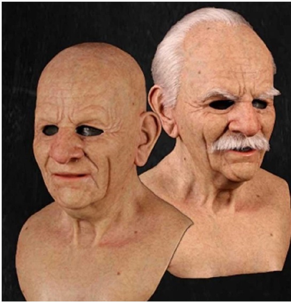 Amazon Independent Station Cross-Border Hot Old Man Mask Headgear Grandpa Face Wig Props Halloween Peripheral