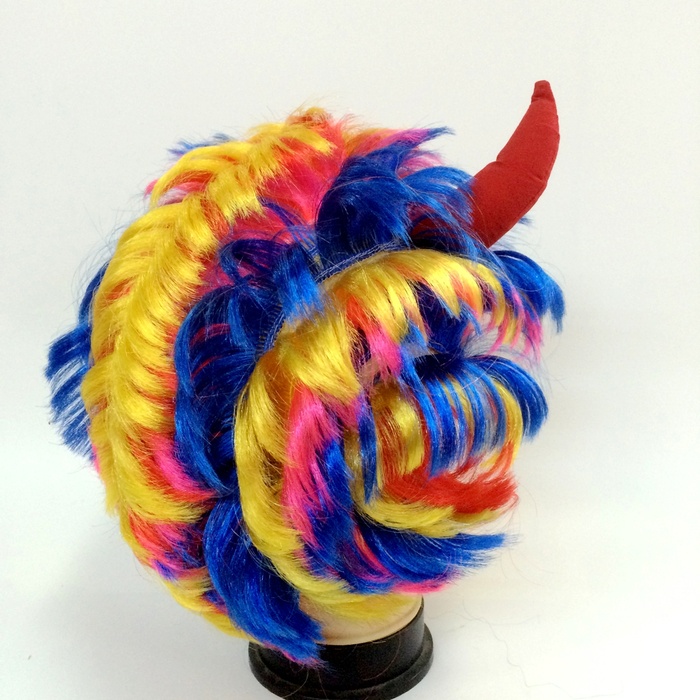 Halloween horns short hair wig can make small size wig