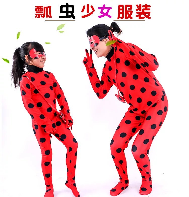 Halloween costume ladybug girl mask costume reddy anime costume cos tights wig