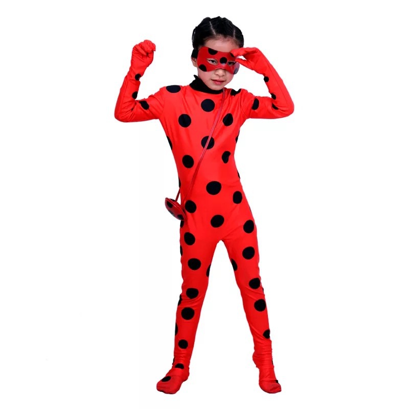 Halloween costume ladybug girl mask costume reddy anime costume cos tights wig
