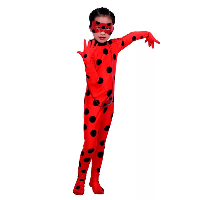 Halloween costume ladybug girl mask costume reddy anime costume cos tights wig