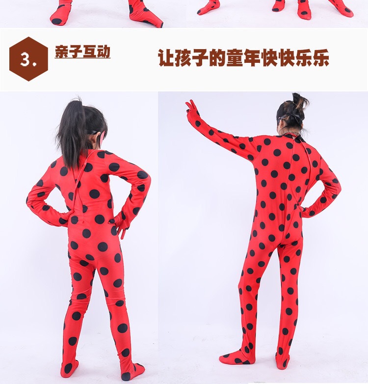 Halloween costume ladybug girl mask costume reddy anime costume cos tights wig