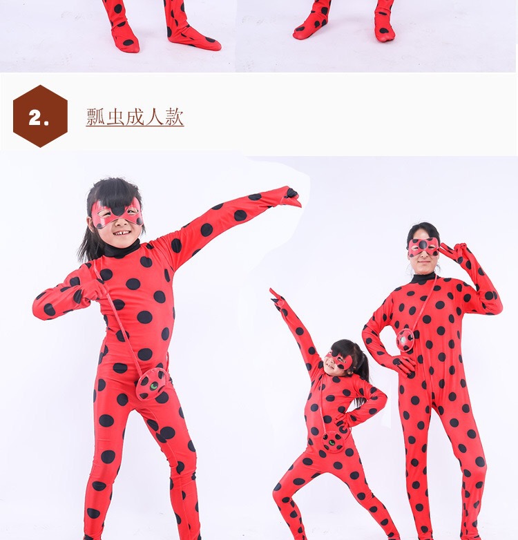 Halloween costume ladybug girl mask costume reddy anime costume cos tights wig