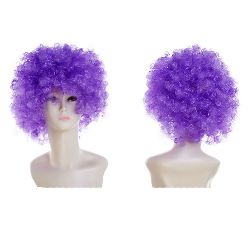 Halloween European and American Afro Wig Cosplay Fan Wig Clown Head Cover Children's Rainbow Party Wig