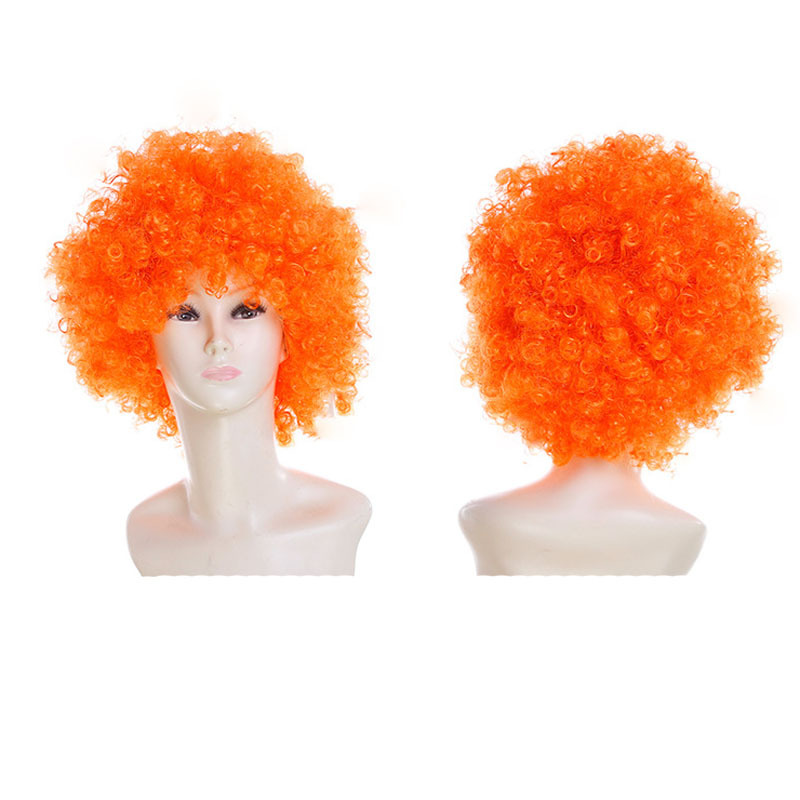 Halloween European and American Afro Wig Cosplay Fan Wig Clown Head Cover Children's Rainbow Party Wig