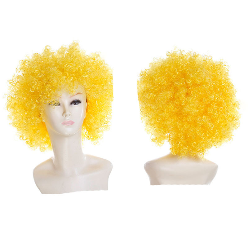 Halloween European and American Afro Wig Cosplay Fan Wig Clown Head Cover Children's Rainbow Party Wig