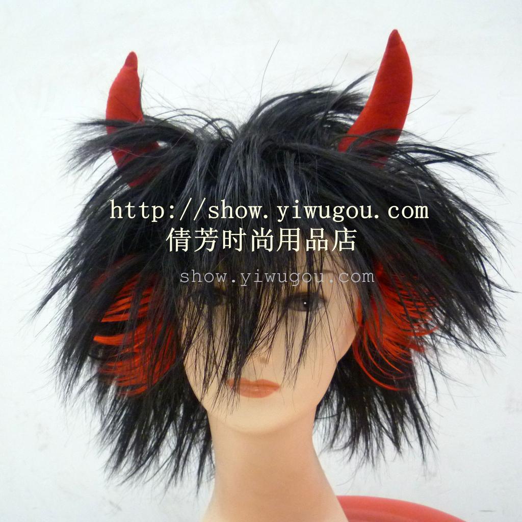 Halloween wig,Ox horn short wig,party wig,hair