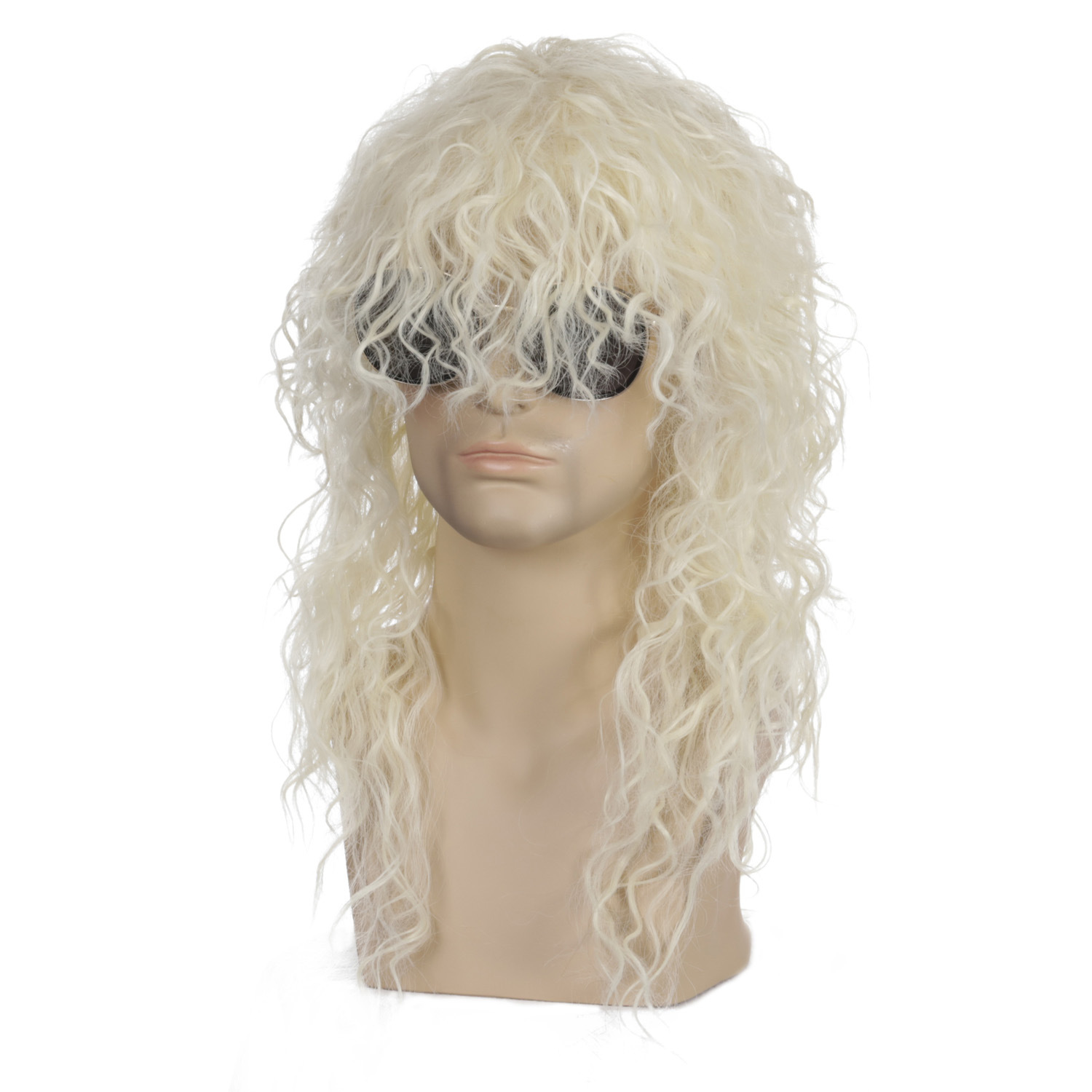 Cross-Border European and American Style Wig Rock Heavy Metal Party Halloween Wig Long Curly Hair Chemical Fiber Wig Male Spot