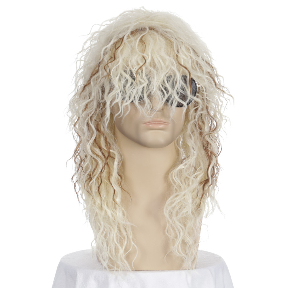 Cross-Border European and American Style Wig Rock Heavy Metal Party Halloween Wig Long Curly Hair Chemical Fiber Wig Male Spot Cross-Border European and American Style Wig Rock Heavy Metal Party Halloween Wig Long Curly Hair Chemical Fiber Wig Male Spot