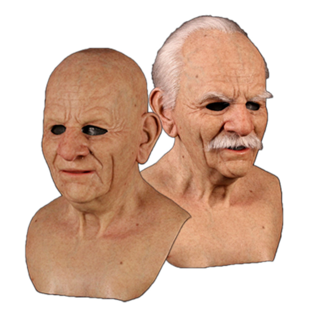 Station CrossBorder HotSelling Mask for the Elderly Head Cover for the Old Grandpa Face Wig Props Halloween Peripheral Station CrossBorder HotSelling Mask for the Elderly Head Cover for the Old Grandpa Face Wig Props Halloween Peripheral