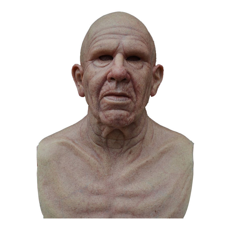Halloween New Style Grandpa Wig Old Mask Headgear Factory Direct Sales Bald Head LOTORY Horror Mask