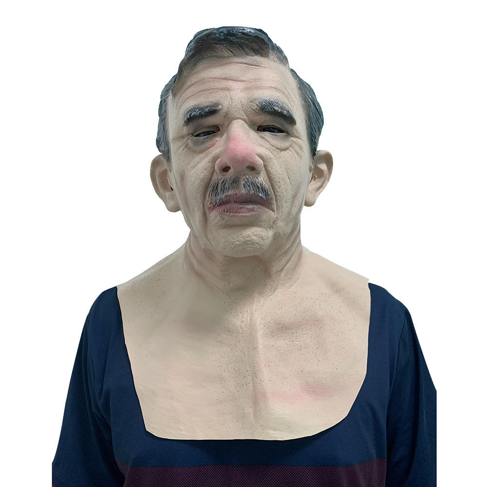 Halloween New Style Grandpa Wig Old Mask Headgear Factory Direct Sales Bald Head LOTORY Horror Mask