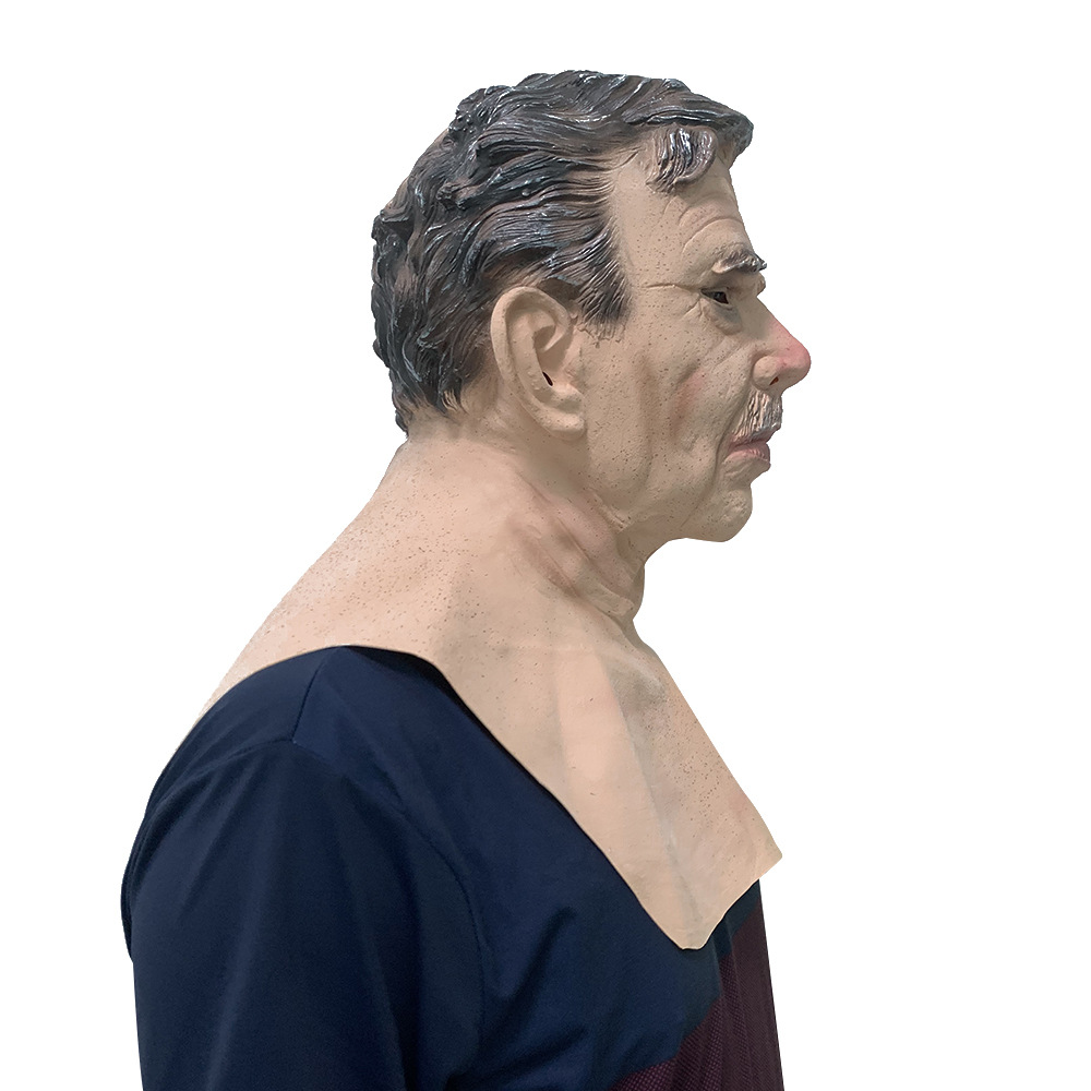 Halloween New Style Grandpa Wig Old Mask Headgear Factory Direct Sales Bald Head LOTORY Horror Mask
