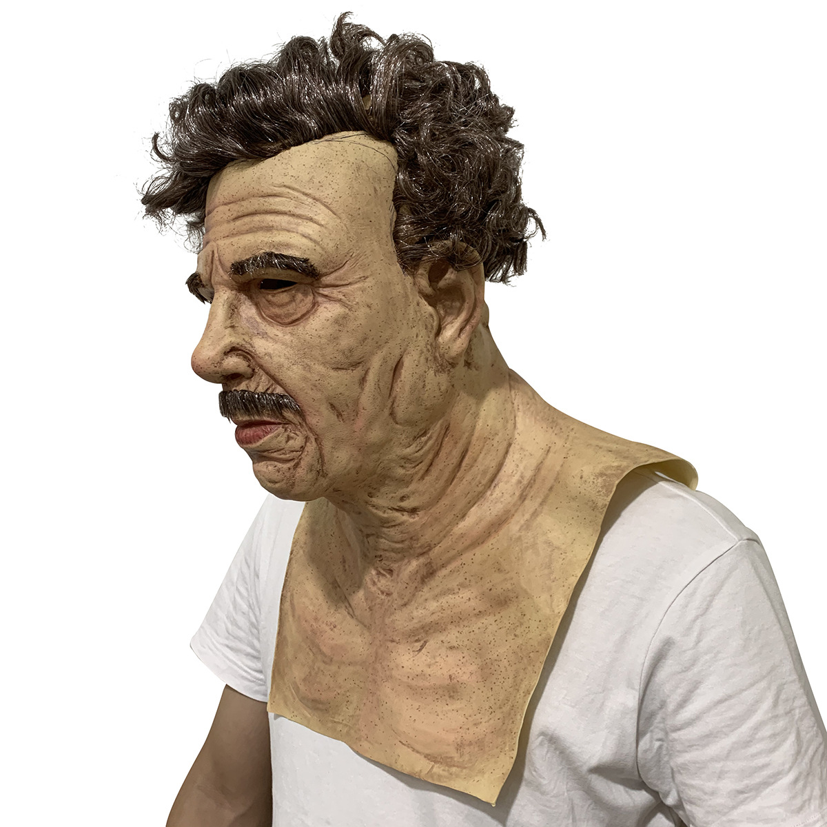 Halloween New Style Grandpa Wig Old Mask Headgear Factory Direct Sales Bald Head LOTORY Horror Mask